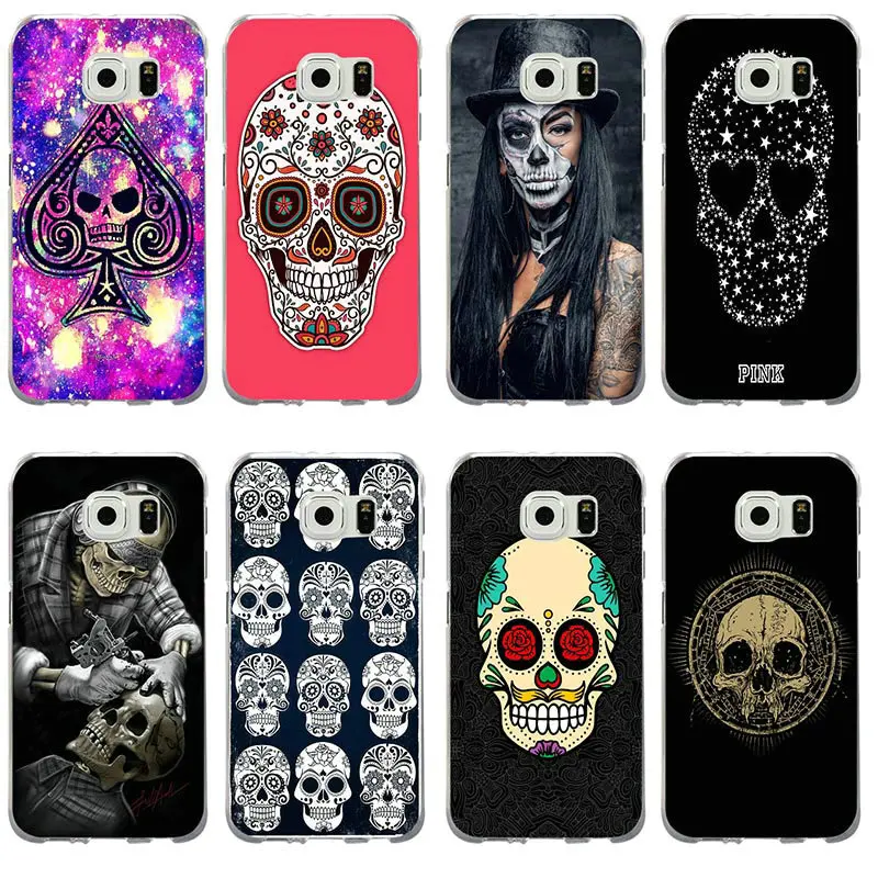 TPU Silicon Soft Slim Phone Cases for Samsung Galaxy Note 8 9 S2 S3 S4 S5 Mini S6 S7 S8 S9 S10 Edge Plus Lite Punk Tattoo Skull |