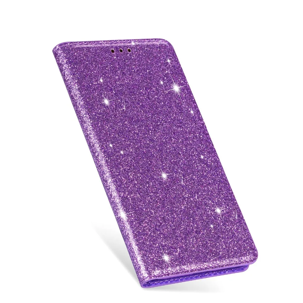 Чехлы-бумажники из искусственной кожи для samsung Galaxy S10E S6 S7 Edge S8 S9 Plus Note 8 9 10 Plus, блестящий чехол-книжка с подставкой для карт