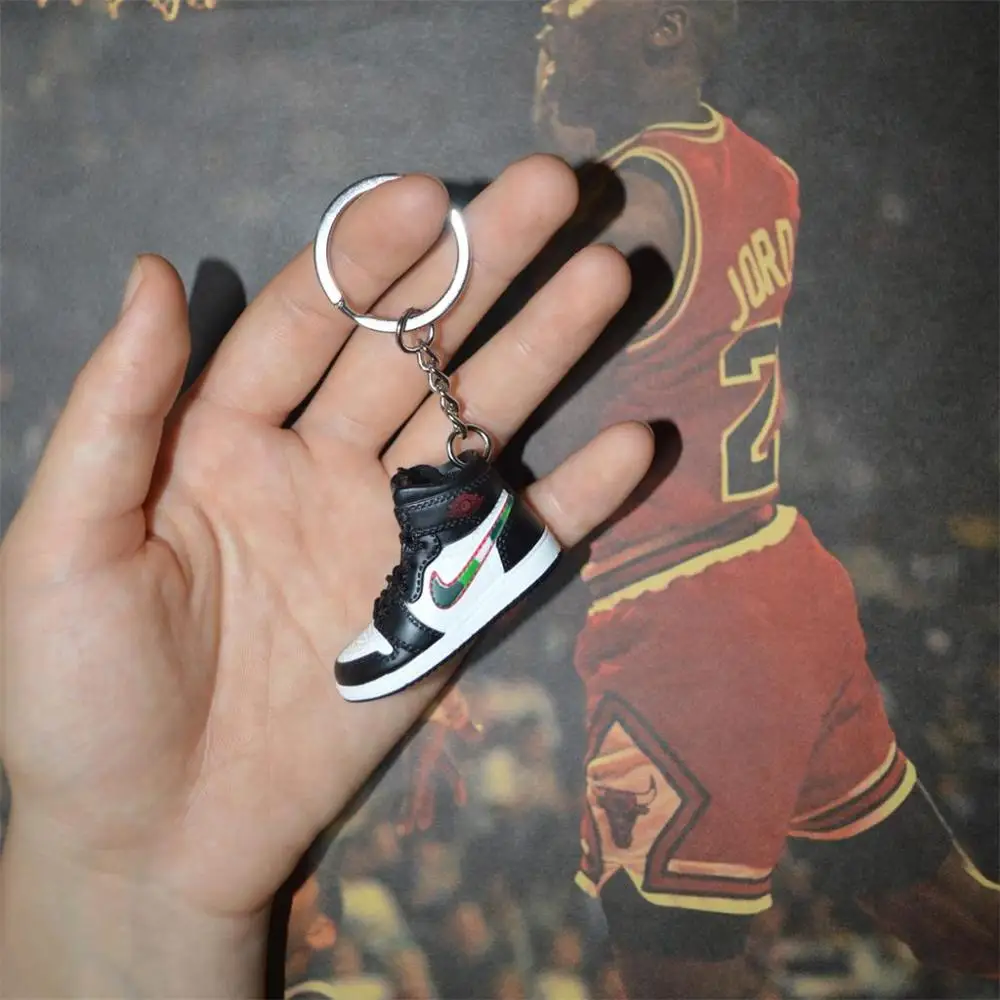 one shoe keychain 3D Air Jordan AJ11 брелок с кроссовком обувь concord модель кулон подарки - Цвет: one shoe keychain