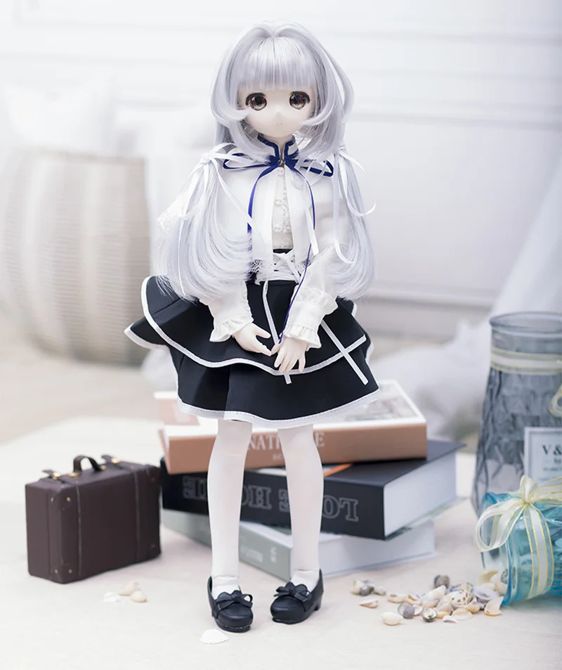 1/3 1/4 1/6 Bjd парик высокая температура Мода Серебряный серый провод SD для BJD
