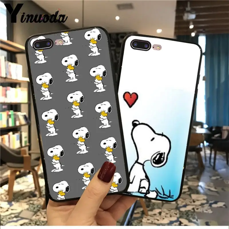 Yinuoda Snoopy Рождество черный ТПУ мягкий чехол для телефона Apple iPhone 8 7 6 6S Plus X XS MAX 5 5S SE XR 11 11pro максимальный чехол