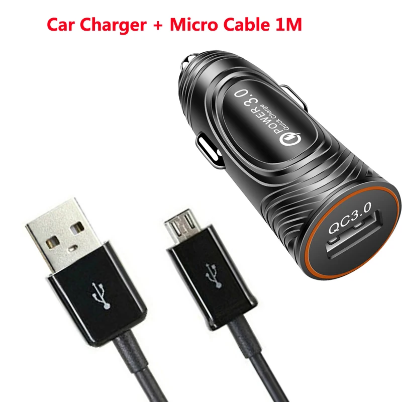 Кабель Micro USB type C для телефона huawei P smart Plus mate 30 20 10 lite Y9 Y7 Y6 Y5 Prime QC 3,0 кабель для быстрой зарядки - Тип штекера: Micro Charger Cable