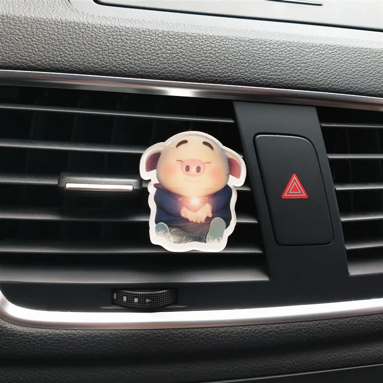 Изысканный поросенок кукла моделирование автомобильный ароматизатор на клипсе милая леди освежитель воздуха автомобиля украшения свинья автомобиля духи