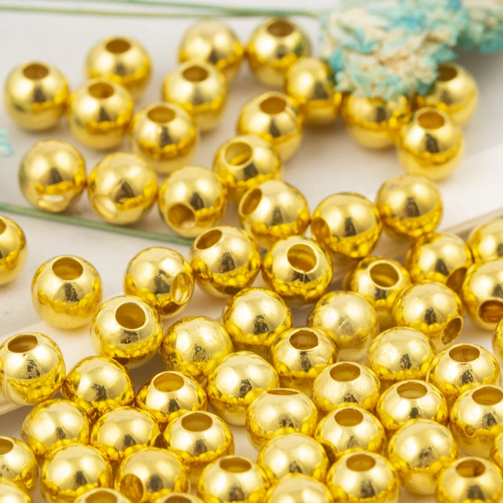 100 шт/200 шт./лот золотые металлические бусины маленькие круглые железные шарики для изготовления браслетов бусинка из ленты M101