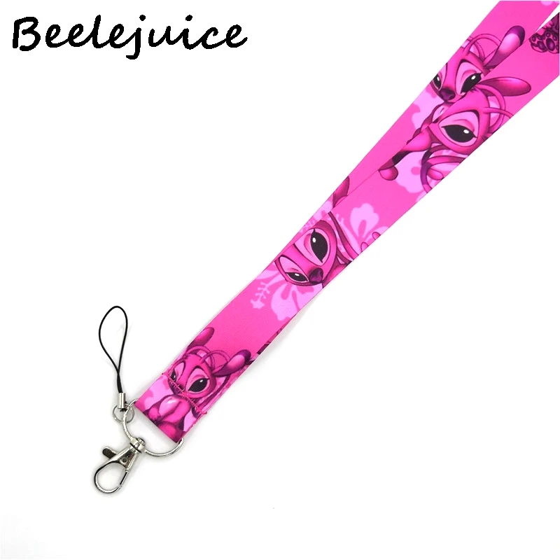 24pcs Lilo Stitch anime couple kids 90s cartoon funny vintage Neck Lanyard ID badge card holder keychain Mobile Phone Strap Gift