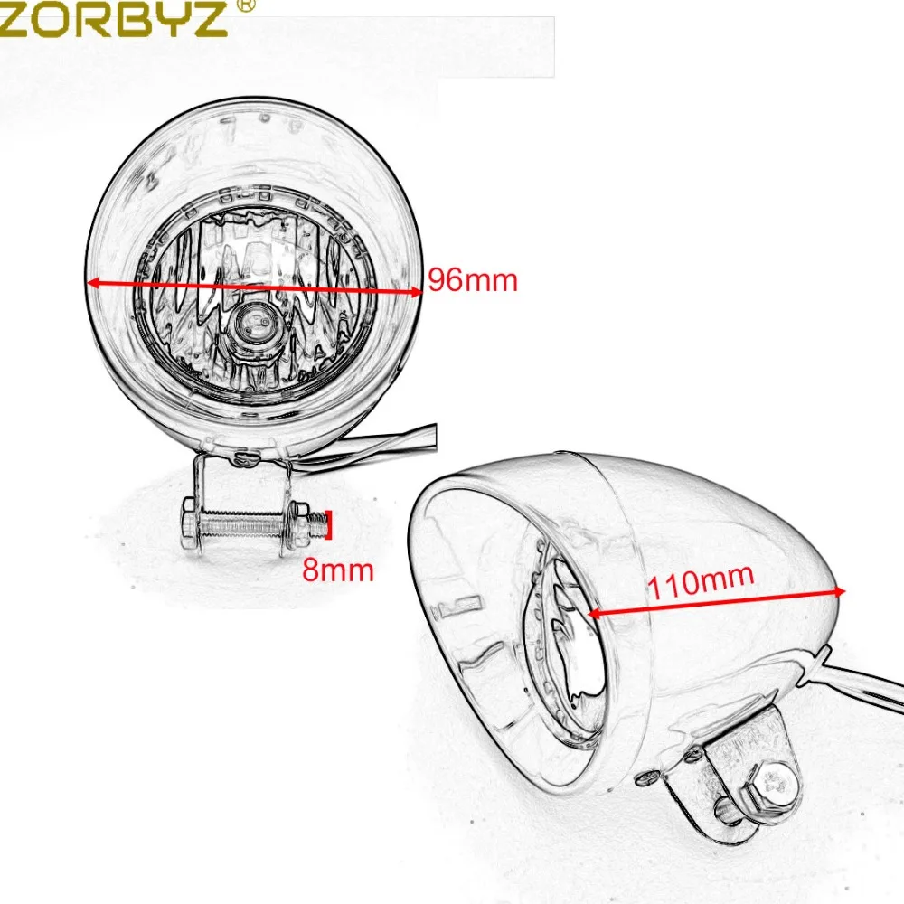 ZORBYZ мотоциклетный черный Светодиодный точечный светильник, противотуманный светильник с белым ангельским глазом для Harley Honda Yamaha на заказ