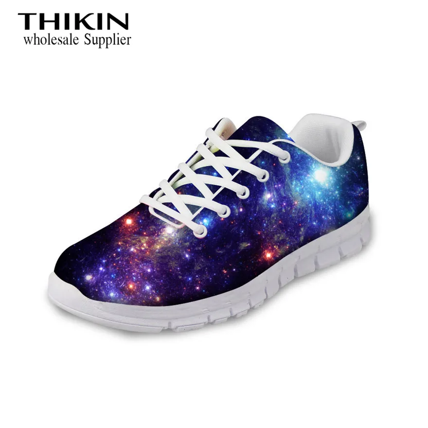 

THIKIN 3D Flats Women Shoes Galaxy Universe Starry Pattern Autumn Fashion Women's Sneakers Comfortable Light Ladies Shoes Girls