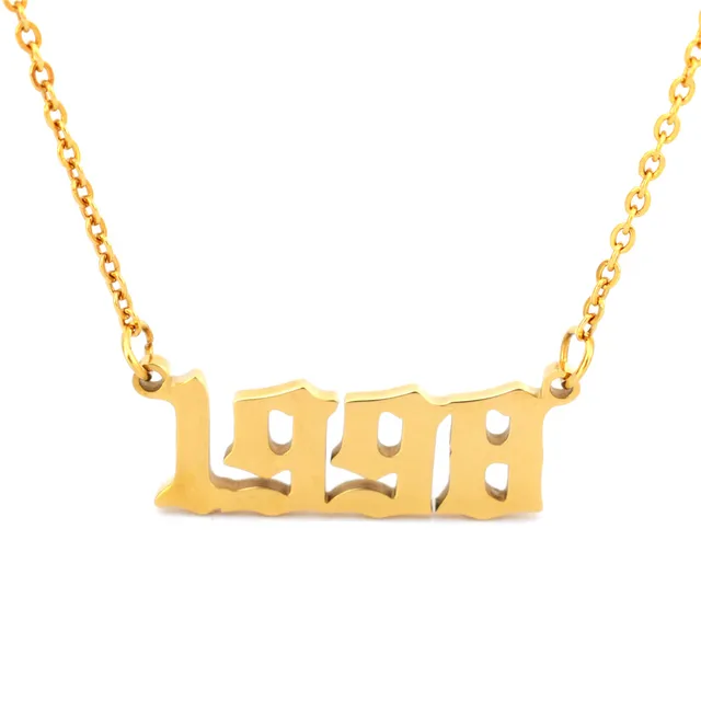 Gothic Old English Date Necklaces 1971 