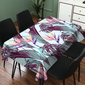 

New Rectangle Tropical Leaves Tablecloth Waterproof Linen Color Fashion Home Decoration Tablecloth Placemat Table Covers