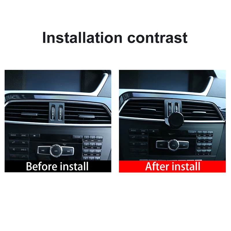 Для Mercedes Benz C Class W204 C180 C200 2008-2013 Алюминиевый сплав автомобильный держатель для мобильного телефона аксессуары