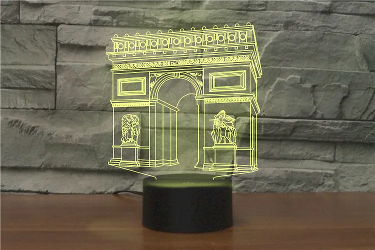 [Семь Неоновые] Триумфальная арка акриловый 7 Цвета настольная лампа 3D лампа Новинка подарок светодиодный ночной Светильник Тысячелетний сокол светильник