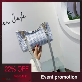 

Bags for women 2020 Stylish single shoulder bag with plaid PU stripe Crossbody coin purse Summer Luxury Cosmetics Messenger bag