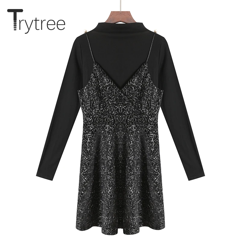 Trytree 2020 осенне зимний комплект из двух предметов повседневный однотонный