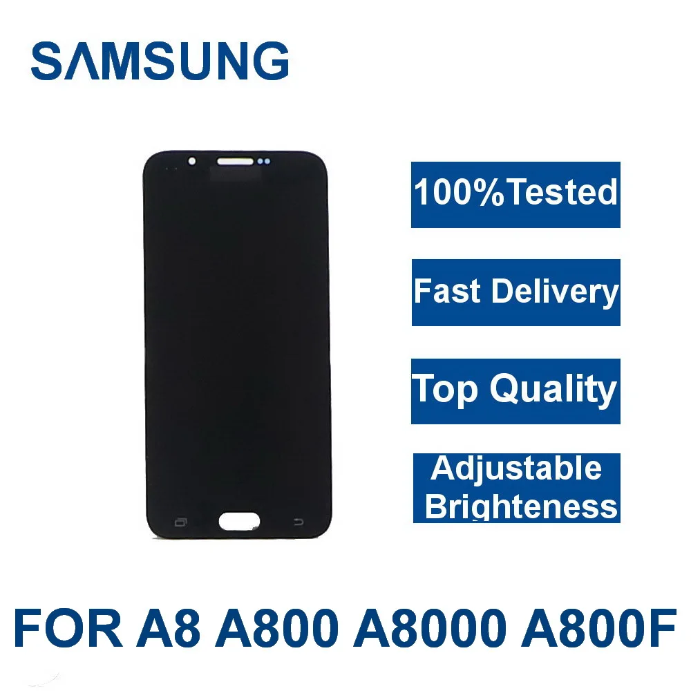 

For Samsung Galaxy A8 A800 A8000 A800F Phone LCD Display Touch Digitizer Screen Assembly 100% Tested With brightness adjustment