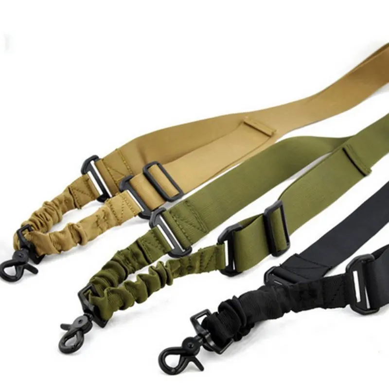 

2019 New Nylon Adjustable Multi function Tactical single point Bungee Airsoft Sling Strap Hunting Supplies