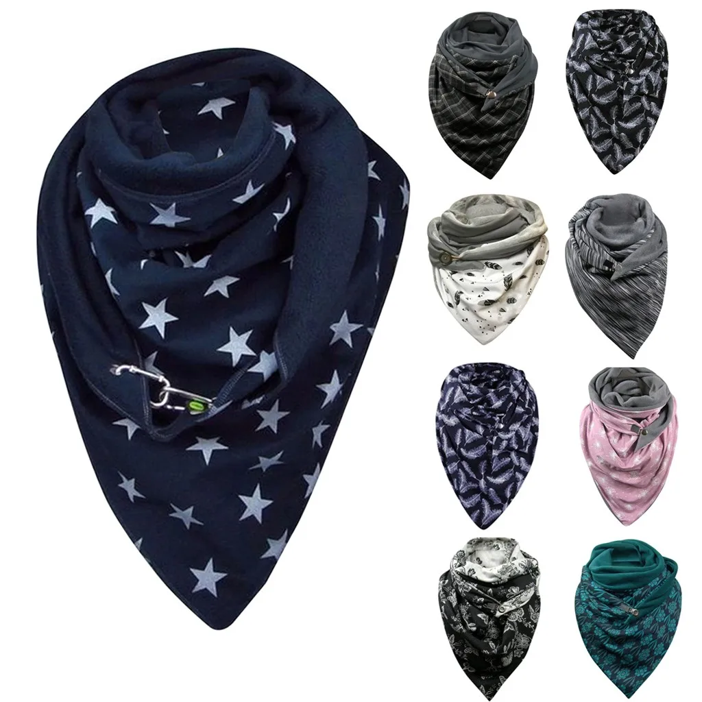 

Unisex Women Soild Dot Printing Button Soft Wrap Casual Warm Scarves Shawls Soft Casual drop shipping   écharpe