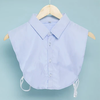 

Fashion Womens Detachable Fake Collar Solid Color Retro Plaid Chiffon Half Shirt Blouse Pointed Collar Adjust Clothes Accessory