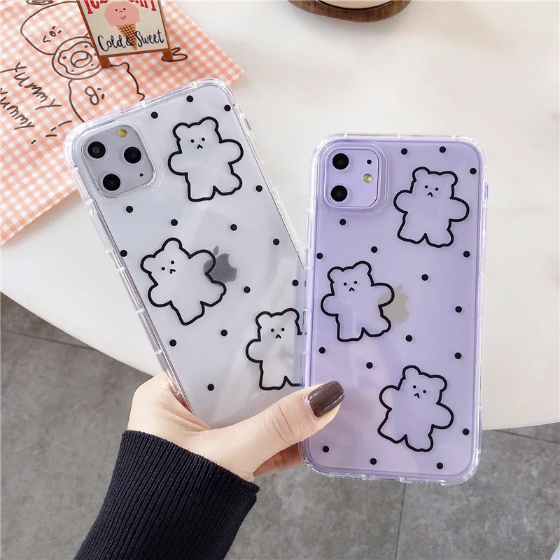 Противоударный силиконовый мягкий чехол для телефона iphone 8 7 Plus 6 S X XR XS MAX 11 Pro милый