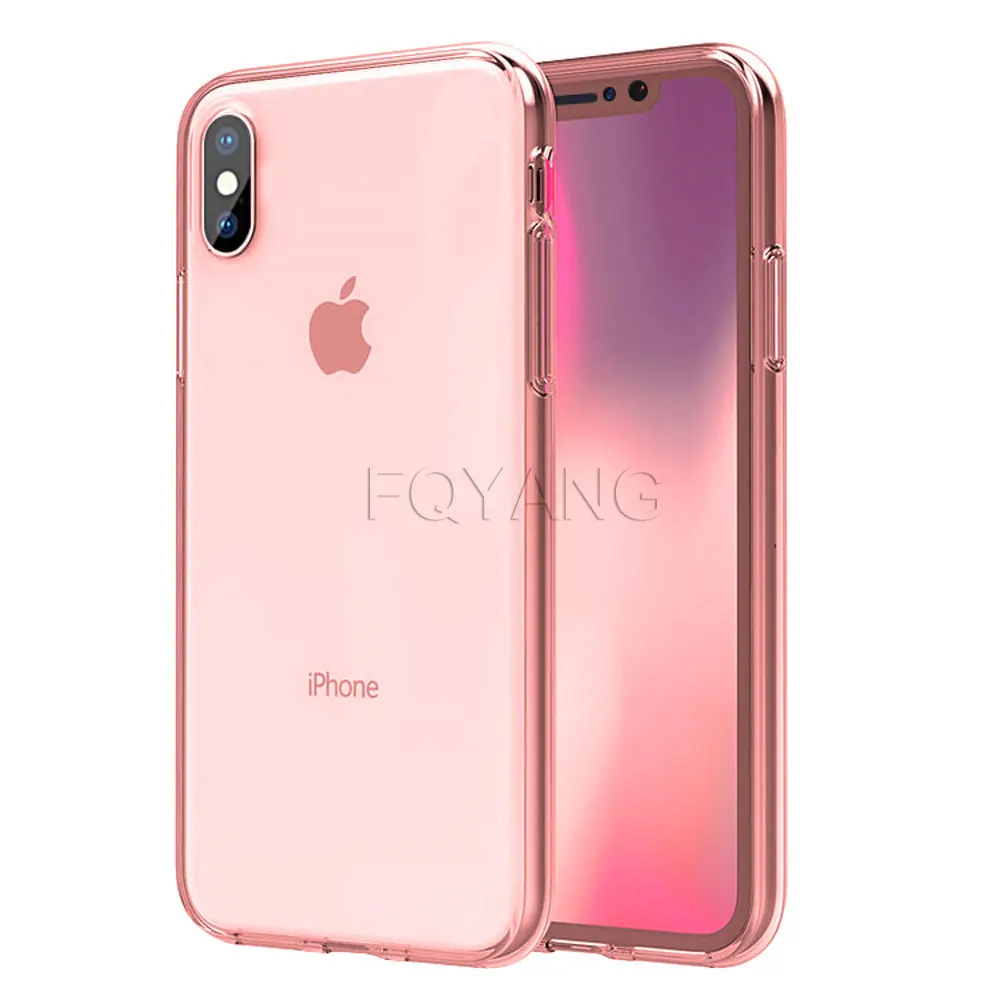 360 полный прозрачный чехол из материала tpu чехол для iphone 11 pro max чехол 6, 6 S, 7, 8plus, xsmax xs max x xr 8 5 5S 5se iphone 11 чехол Coque - Цвет: Rose gold