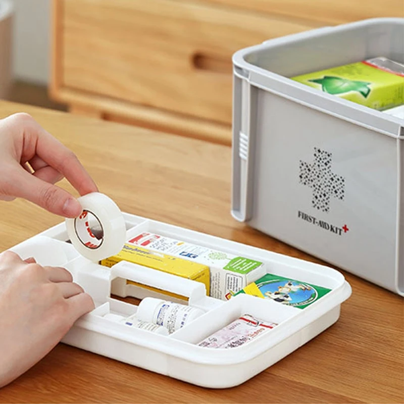 Medical Box First Aid Kit Organizer Plastic Storage Container Multi-Layer Medicine Box Nordic Home Organizing Boxes