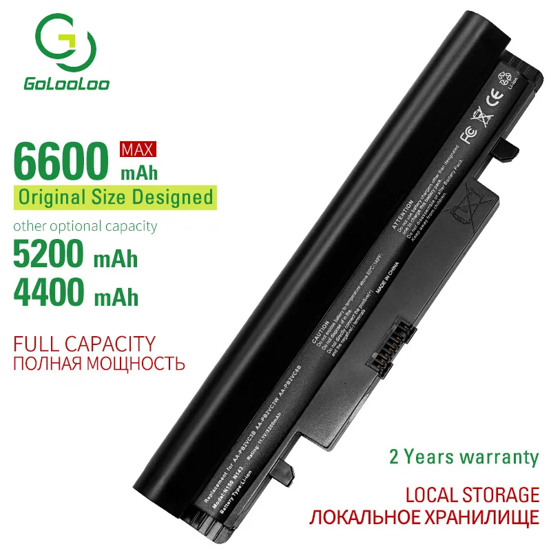 Golooloo 6 Cells New laptop battery for Samsung NT-N143 N143P N145 N145P N148 N148P N150 N150P N250 N250P N260 N260P AA-PB2VC6B |