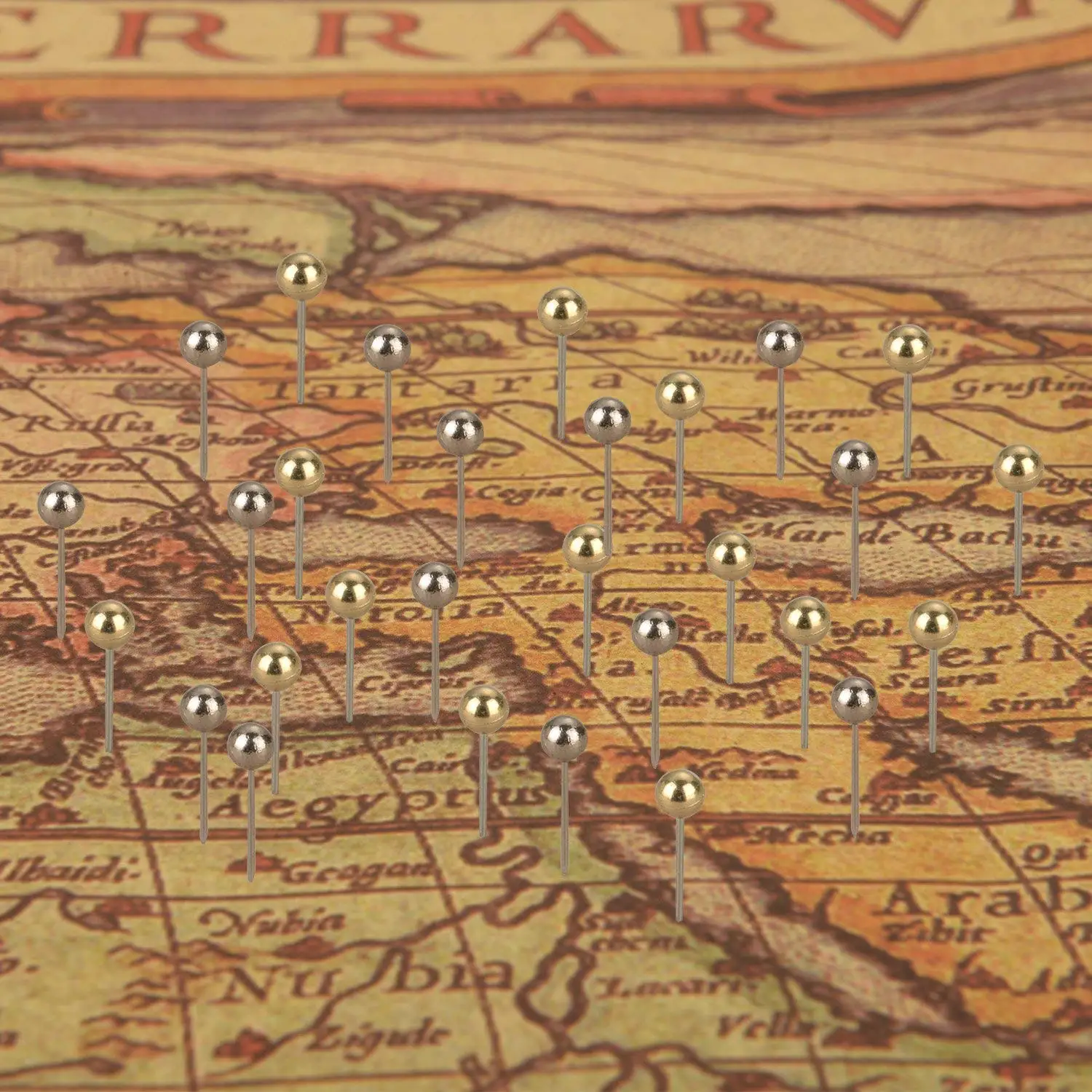 

Push Pins Map Tacks Push Pins Round Head With Metal Point, 0.16 Inch Head 800Pcs (Gold)