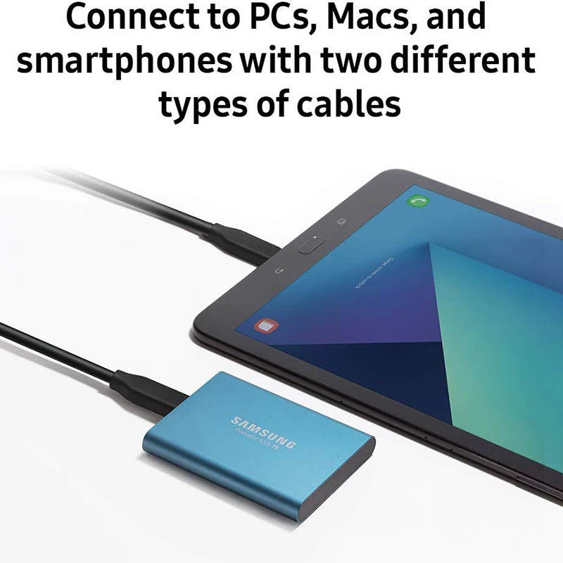 Samsung T5 SSD 250 ГБ 500 1 ТБ USB 3,1 Внешние накопители Gen2 и обратная совместимость с USB для ноутбука Портативный синий samsung