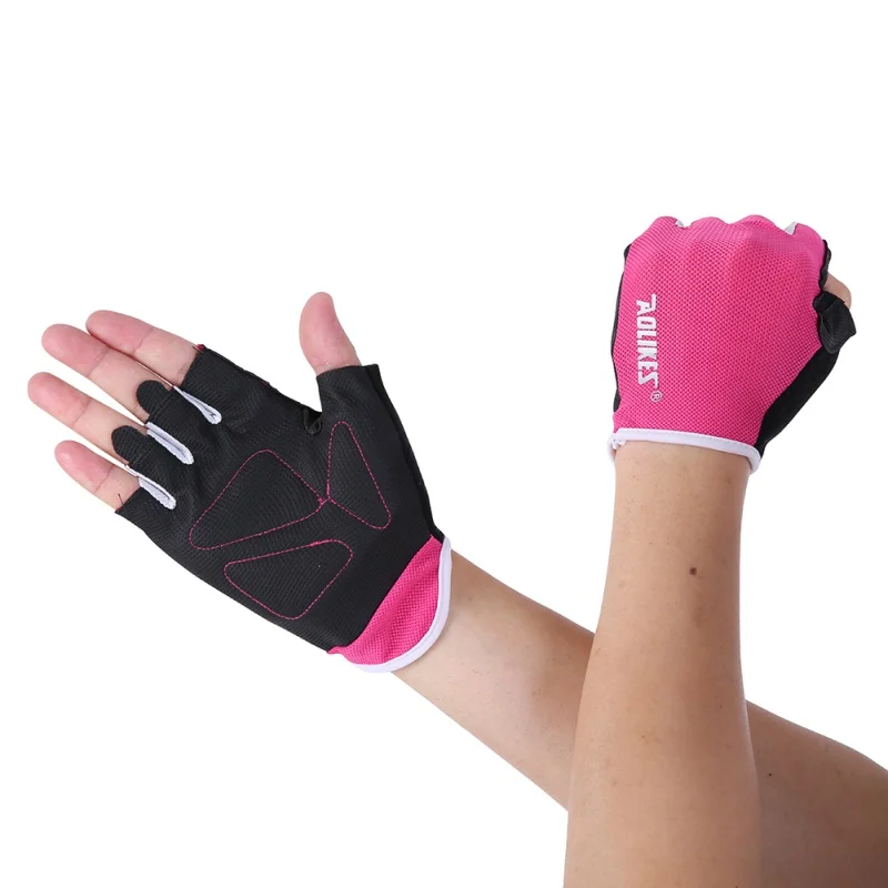 Summer men and women fitness gloves gym weightlifting cycling bodybuilding training thin breathable non-slip half finger gloves