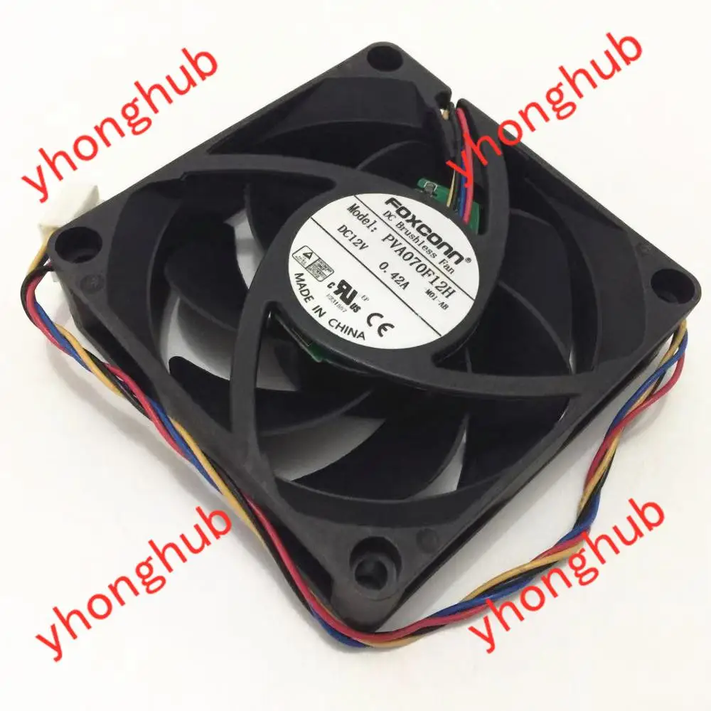 Emacro для Foxconn PVA070F12H-M01-AB DC 12 В 0.42A 4-провод 70x70x20 мм сервер площадь Вентилятор