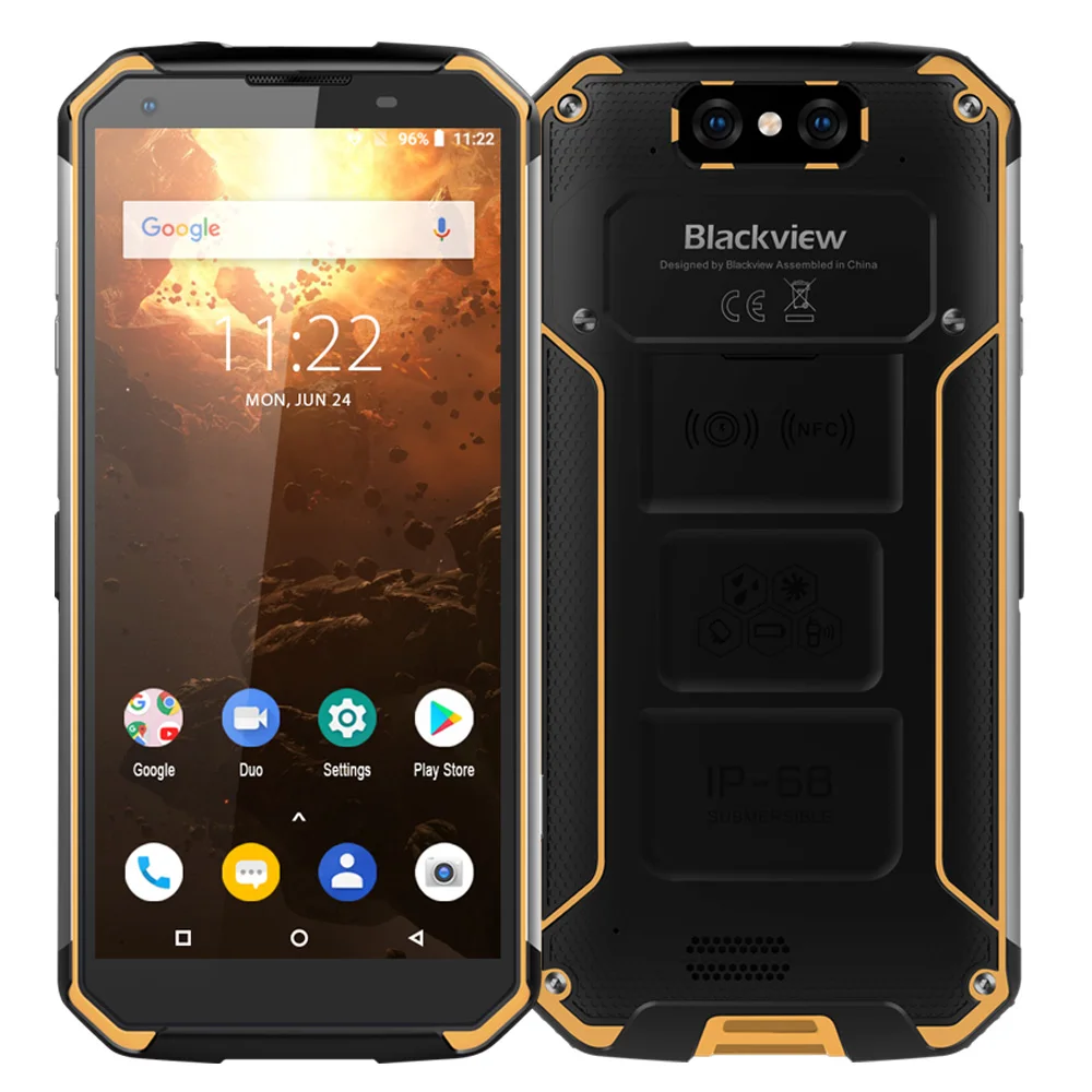 Blackview BV9500 Plus IP68 водонепроницаемый смартфон Helio P70 Восьмиядерный 10000 мАч 5,7 дюймов FHD 4 Гб+ 64 ГБ Android 9,0 мобильный телефон - Цвет: Оранжевый
