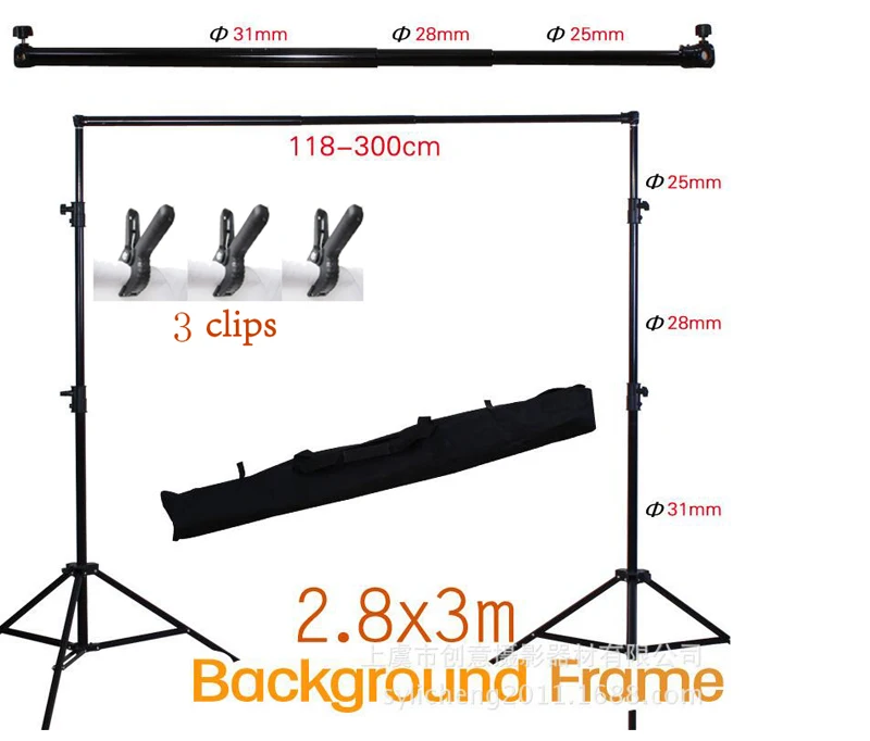 2,8 M X 3M Pro Регулируемая фоновая Поддержка Стенд Фото фон комплект перекладин Штатив для фотоаппарата + 3 зажима для фотостудии