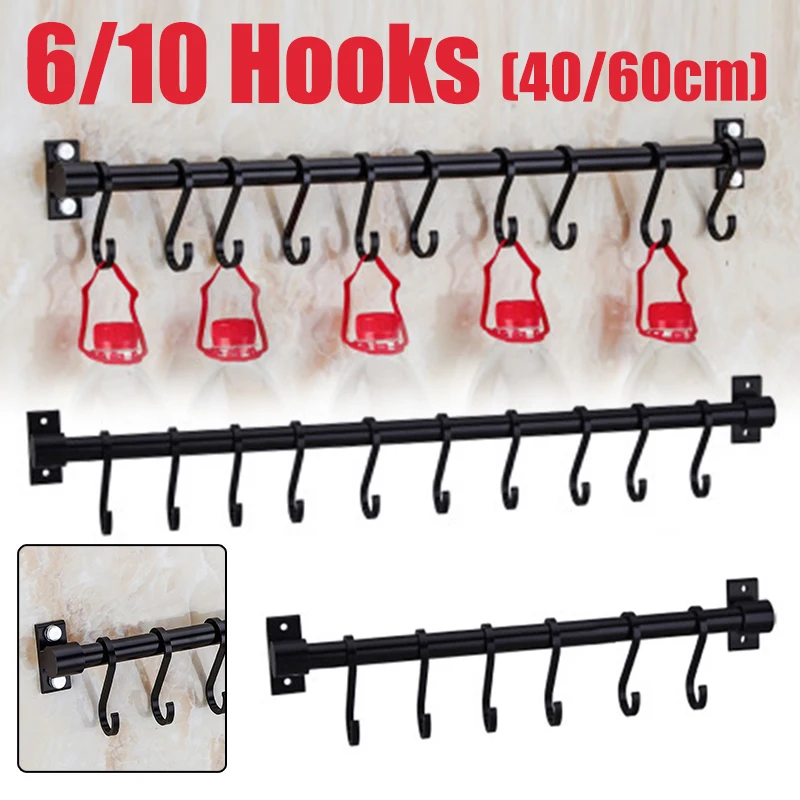 Edelstahl Hängeregale Mit 12 Haken - Wandorganizer Für Küche, Bad & Werkstatt | Gebürstetes Nickel