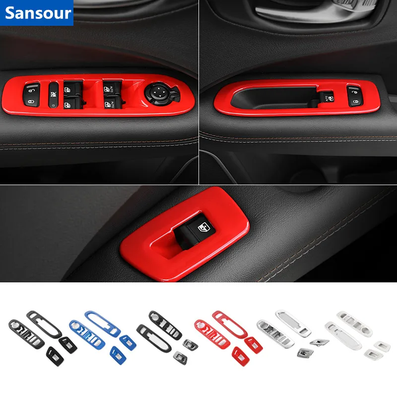 Sansour интерьер автомобиля молдинги для Jeep Компас 2017 окно Лифт панель Кнопка