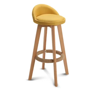 

Bar Stool Nordic Modern Minimalist Home Solid Wood High Stool Bar Stool Bar Chair Leisure Back Chair Stool