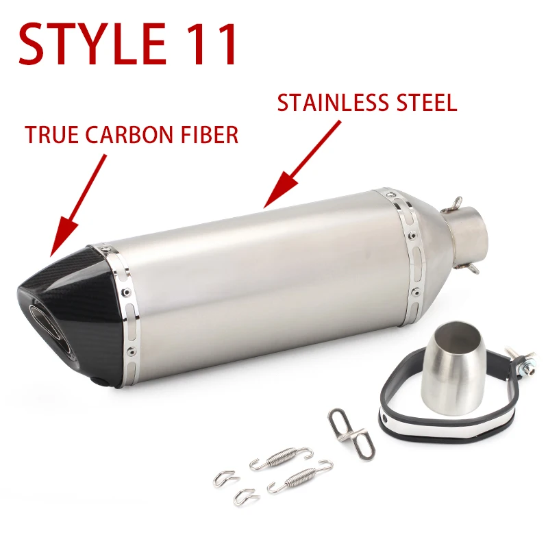 Motocicleta modificado Tubo de escape todo o Grande carbono hexagono 51 Linhas Порто adequado para CB400 z750 Z800 - Цвет: STYLE 11