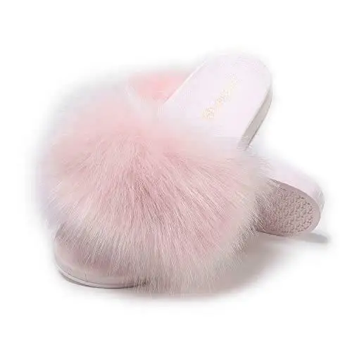 

Women's Faux Fur Slides for Outdoor Slide Sandals Fur Slippers Fur Story FS20S06