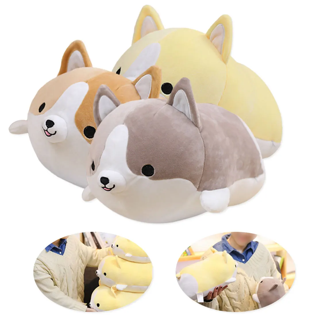 30/45/60cm Cute Corgi Dog Plush Toy Stuffed Soft Animal Cartoon Pillow Lovely Christmas Gift for Kids Kawaii Present