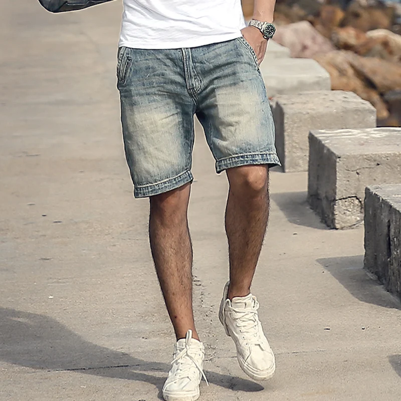 Новые летние Для Мужчин's Джинсовые шорты Одежда для пребывания на открытом воздухе тенденция личности обтягивающие короткие джинсы мужские брендовые одежда KZ931