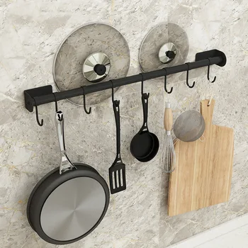 

Stainless Steel Kitchen Luggage Carrier Hanging Type Avoid Punch Hanging Rod A Hook A Soup Spoon You Lid Kitchen Ware Accept
