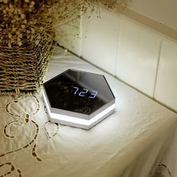 

Mirror Alarm Clock Digital Multi-function Charging LED Night Light Makeup Mirror Desk Lamp Bedroom Decoration Mirror Light