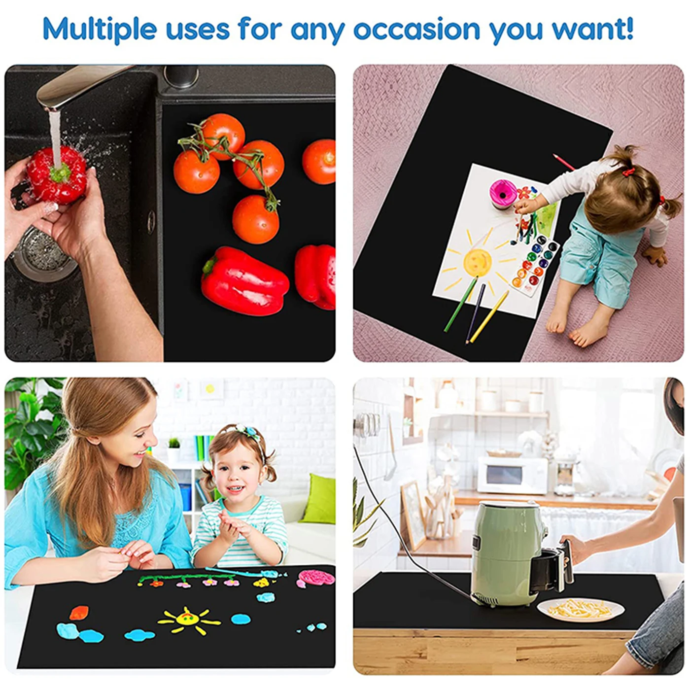 Non Slip Cutting Board Mat universal Cooking Cut Sheets Cutting Safety Mats  Set Odorless Kitchen accessories for kitchen - AliExpress