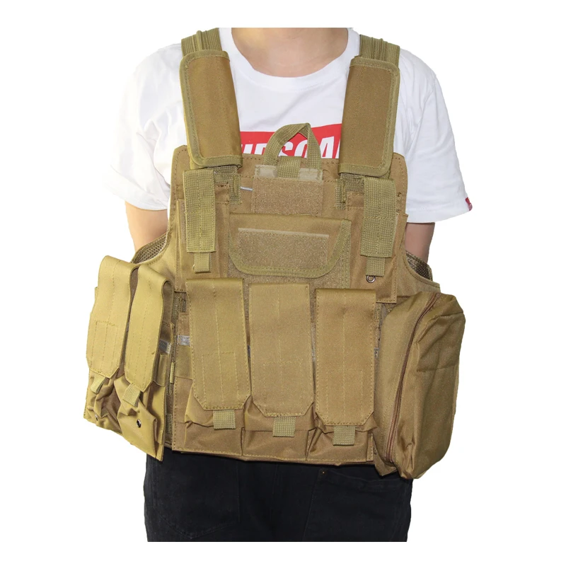 Tactical Vest Armor Combat Military Airsoft Vest with Magazine Pouches Outdoor Paintball Releasable Plate Hunting Clothes Gear