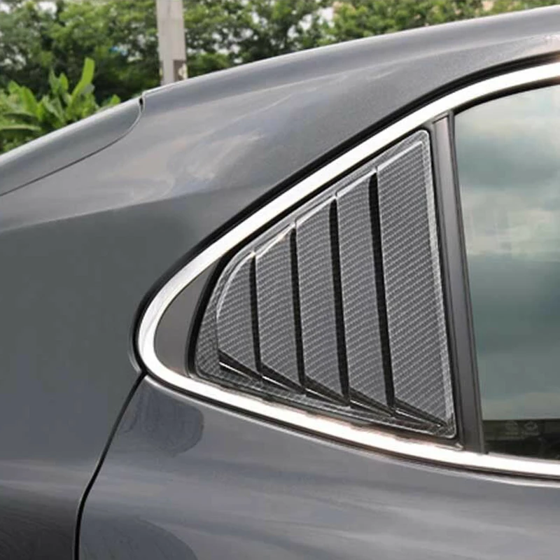 2-Piece Rear Quarter Panel Window Decal Cover Louver Window Pane for To-y-ota Camry