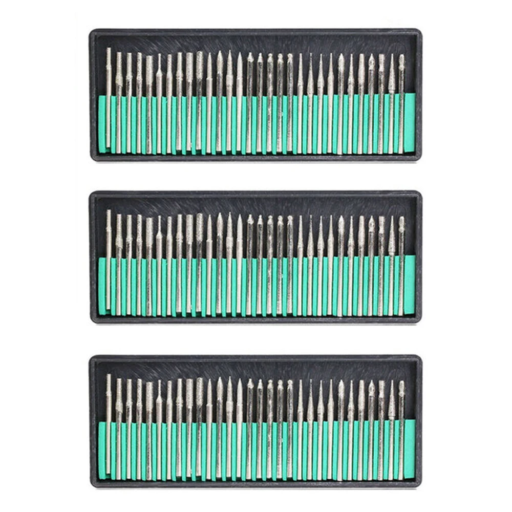 90 шт./компл. алмазные шлифовальные заусенцев 3 мм сверление хвостовиком биты резьба гравировки мрамора инструменты для обработки ручной Мощность аксессуар