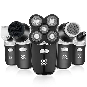 

5 in 1 Rechargeable Electric Shaver Five Floating Heads Razors Hair Clipper Nose Ear Hair Trimmer Men Facial Cleaning Brush Men