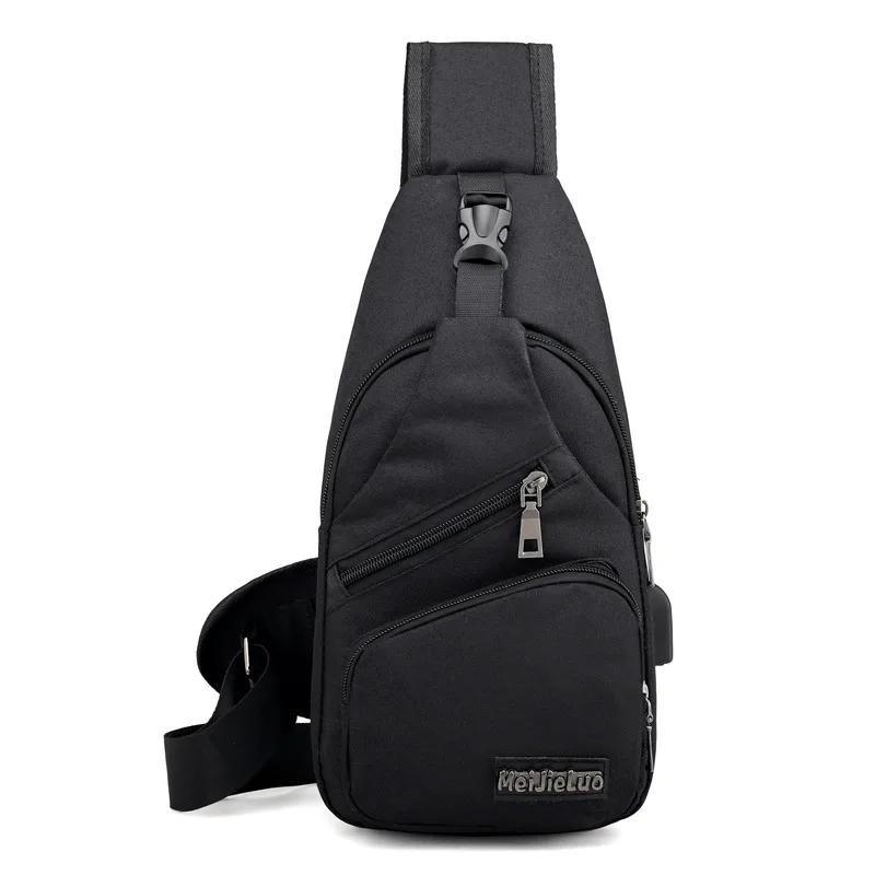 KUBUG Мужская USB нагрудная сумка стиль Повседневная многофункциональная спортивная сумка на одно плечо сумка через плечо - Цвет: Черный