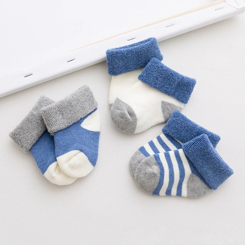 3Pair/lot new casual autumn and winter baby socks cotton 0-1-3 years old children's baby socks