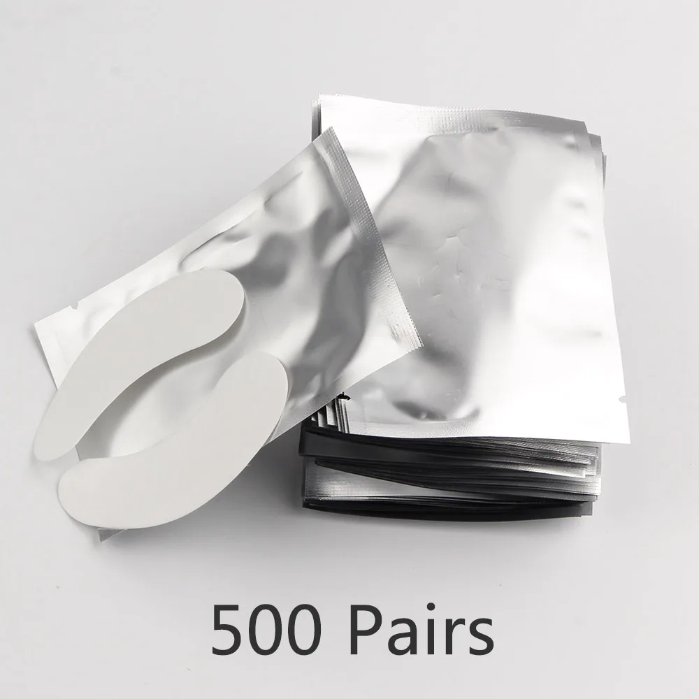 Silver 500pairs 500 пар ресниц под глазами подушечки для ресниц Накладные бумажные накладки прививочные наклейки для глаз s кончики для глаз наклейки Обертывания инструменты для макияжа - Цвет: Silver 500pairs