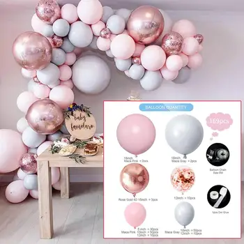 

NEW 169Pcs Balloons Garland Arch Rose Gold Confetti Ballon Wedding Birthday Baloon Birthday Party Decor Kids Baby Shower