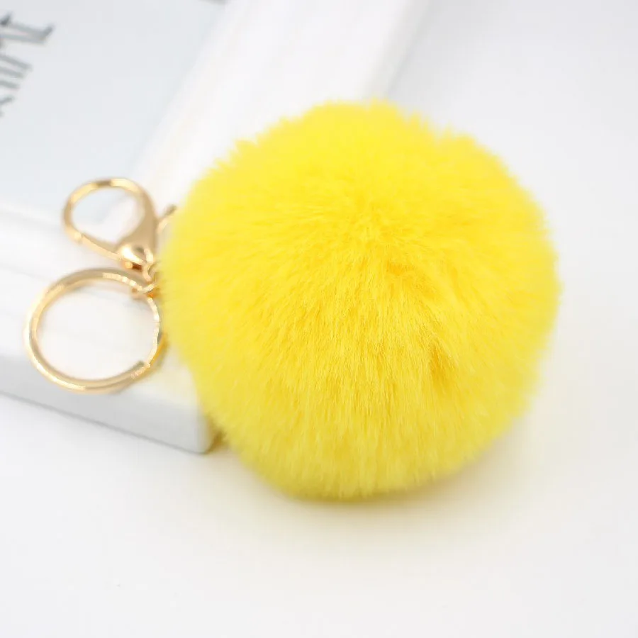 Women Beauty Colorful Fluffy Puff Ball Keychain Lmitate Fluffy Rabbit Fur  Multicolor For Hand Bag Car Charm Keyring Jewelry - AliExpress